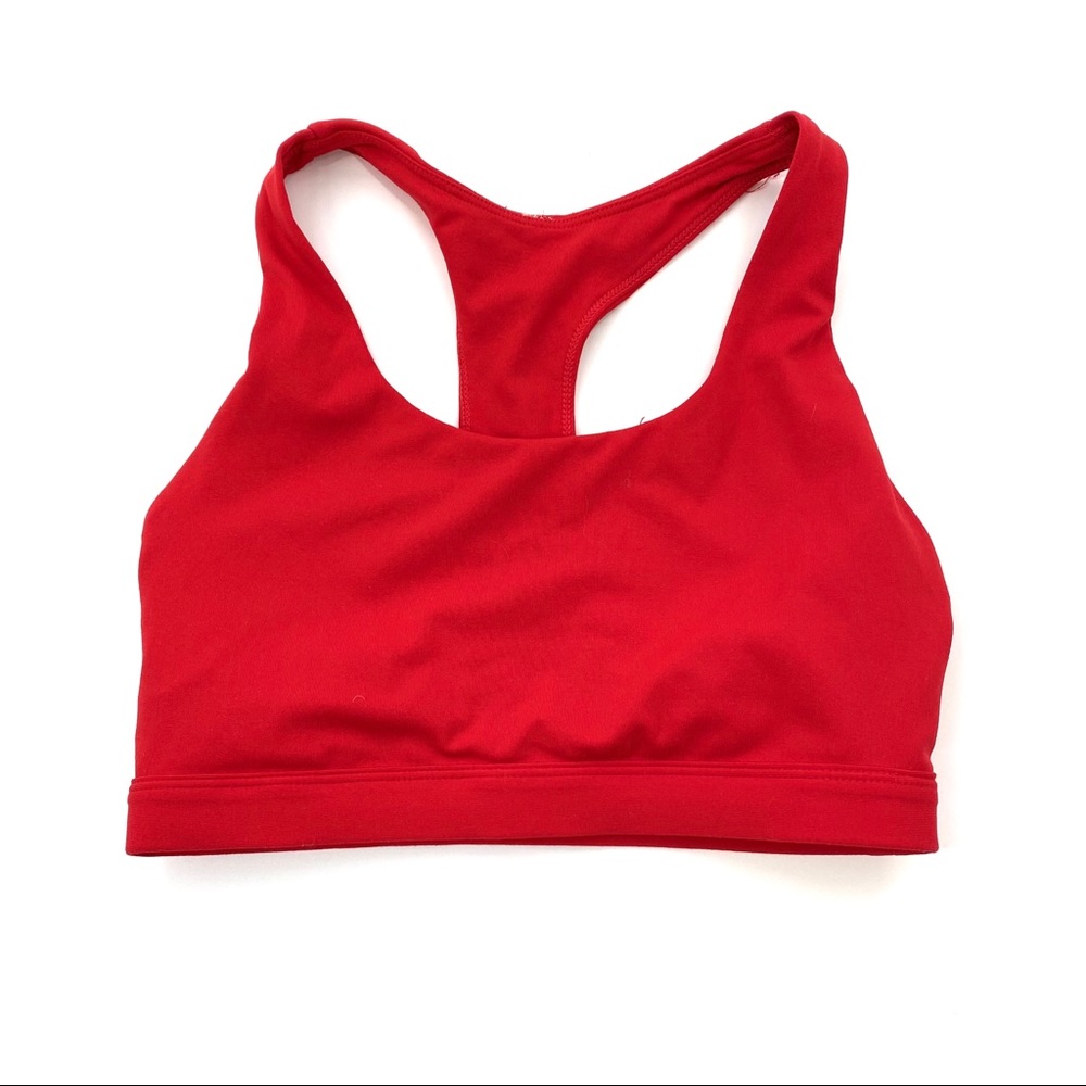 Fabletics Strappy Back Red Sports Bra